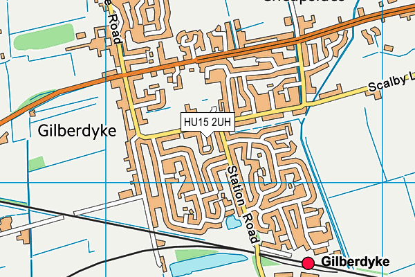HU15 2UH map - OS VectorMap District (Ordnance Survey)