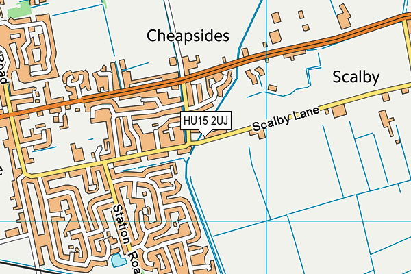 HU15 2UJ map - OS VectorMap District (Ordnance Survey)
