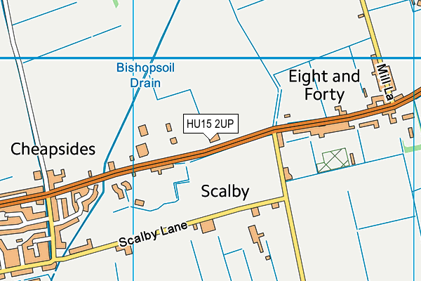 HU15 2UP map - OS VectorMap District (Ordnance Survey)