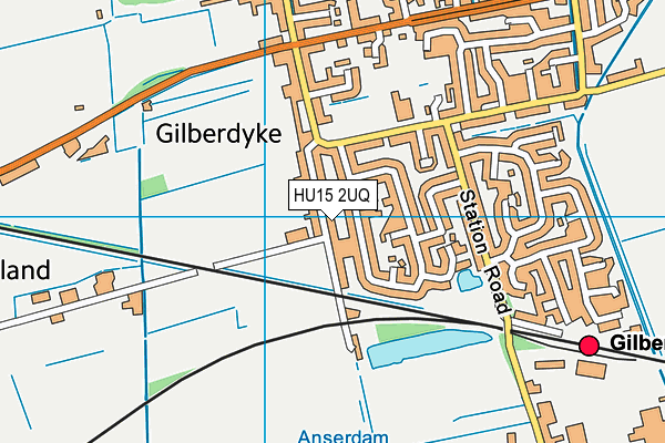 HU15 2UQ map - OS VectorMap District (Ordnance Survey)