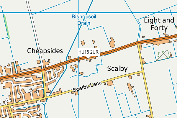 HU15 2UR map - OS VectorMap District (Ordnance Survey)