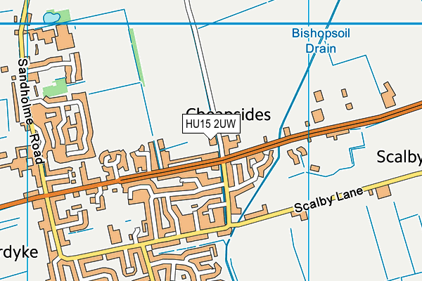 HU15 2UW map - OS VectorMap District (Ordnance Survey)