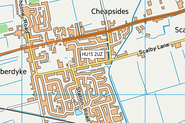 HU15 2UZ map - OS VectorMap District (Ordnance Survey)