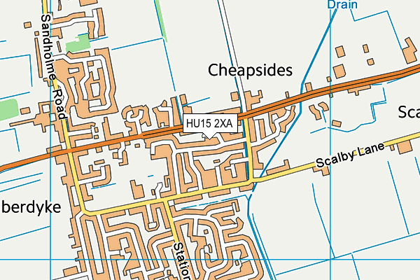 HU15 2XA map - OS VectorMap District (Ordnance Survey)