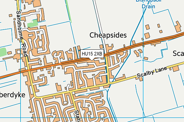 HU15 2XB map - OS VectorMap District (Ordnance Survey)