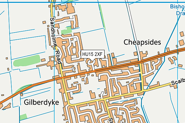 HU15 2XF map - OS VectorMap District (Ordnance Survey)