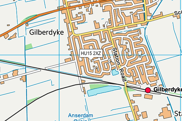 HU15 2XZ map - OS VectorMap District (Ordnance Survey)