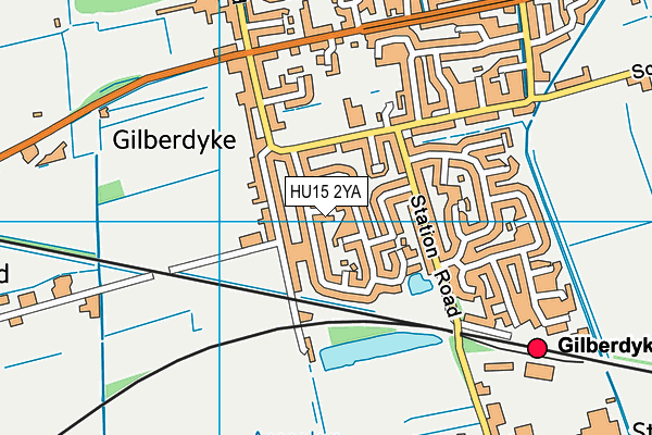 HU15 2YA map - OS VectorMap District (Ordnance Survey)