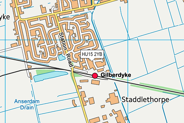 HU15 2YB map - OS VectorMap District (Ordnance Survey)