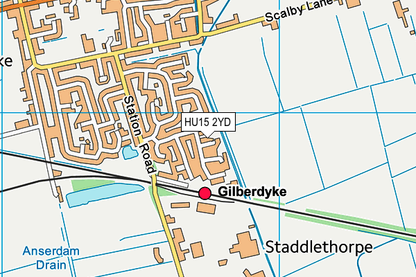 HU15 2YD map - OS VectorMap District (Ordnance Survey)