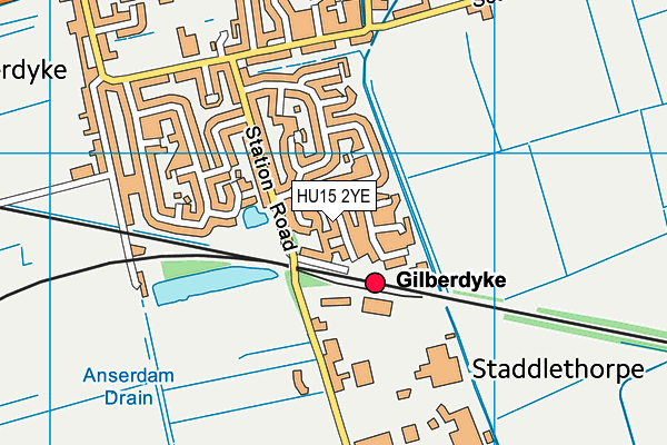 HU15 2YE map - OS VectorMap District (Ordnance Survey)