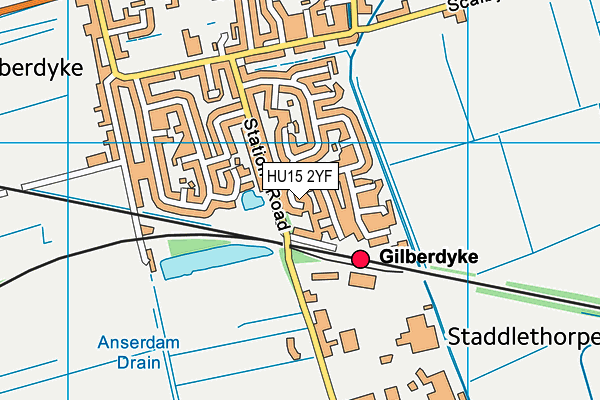 HU15 2YF map - OS VectorMap District (Ordnance Survey)