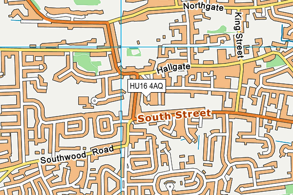 HU16 4AQ map - OS VectorMap District (Ordnance Survey)