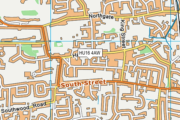 HU16 4AW map - OS VectorMap District (Ordnance Survey)
