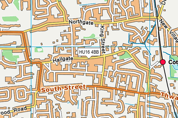 HU16 4BB map - OS VectorMap District (Ordnance Survey)