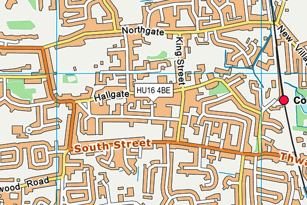 HU16 4BE map - OS VectorMap District (Ordnance Survey)