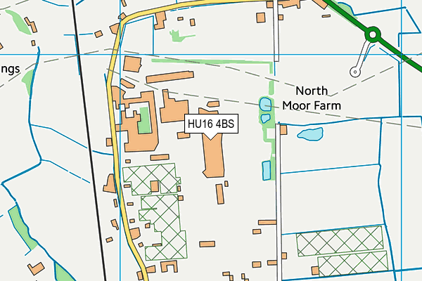 HU16 4BS map - OS VectorMap District (Ordnance Survey)