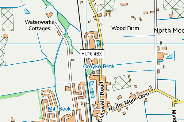 HU16 4BX map - OS VectorMap District (Ordnance Survey)