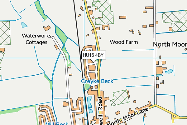 HU16 4BY map - OS VectorMap District (Ordnance Survey)