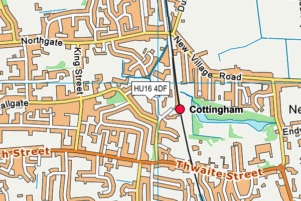 HU16 4DF map - OS VectorMap District (Ordnance Survey)