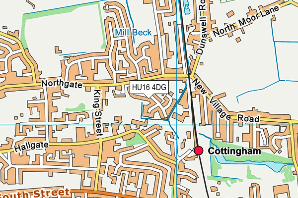 HU16 4DG map - OS VectorMap District (Ordnance Survey)