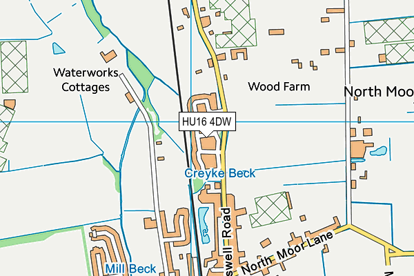 HU16 4DW map - OS VectorMap District (Ordnance Survey)