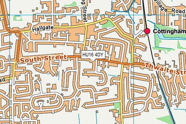 HU16 4DY map - OS VectorMap District (Ordnance Survey)