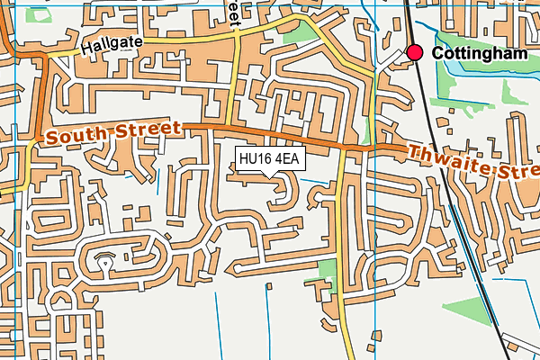HU16 4EA map - OS VectorMap District (Ordnance Survey)