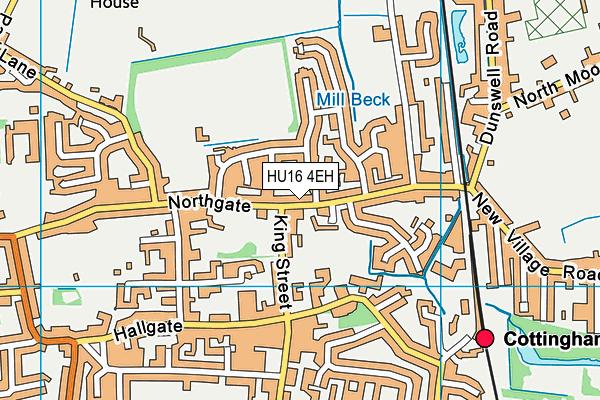 HU16 4EH map - OS VectorMap District (Ordnance Survey)