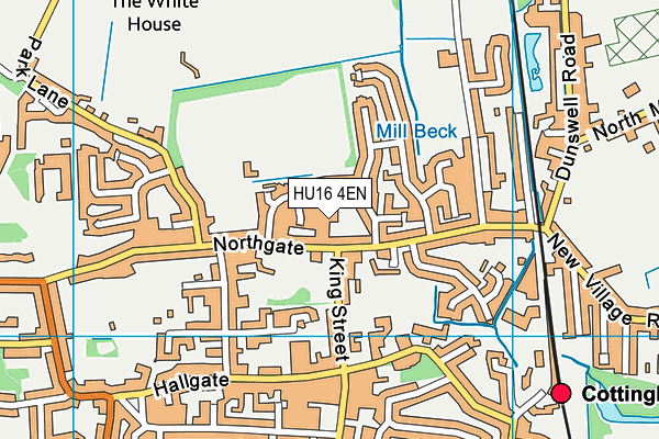 HU16 4EN map - OS VectorMap District (Ordnance Survey)