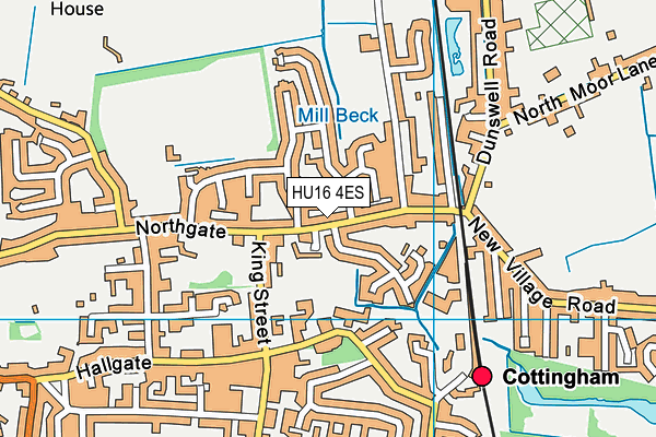 HU16 4ES map - OS VectorMap District (Ordnance Survey)