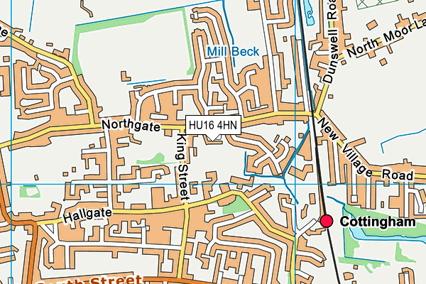 HU16 4HN map - OS VectorMap District (Ordnance Survey)