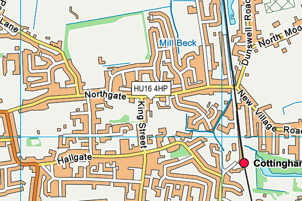 HU16 4HP map - OS VectorMap District (Ordnance Survey)