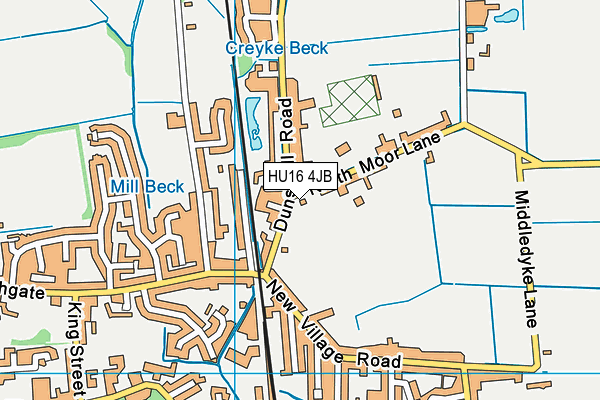 HU16 4JB map - OS VectorMap District (Ordnance Survey)