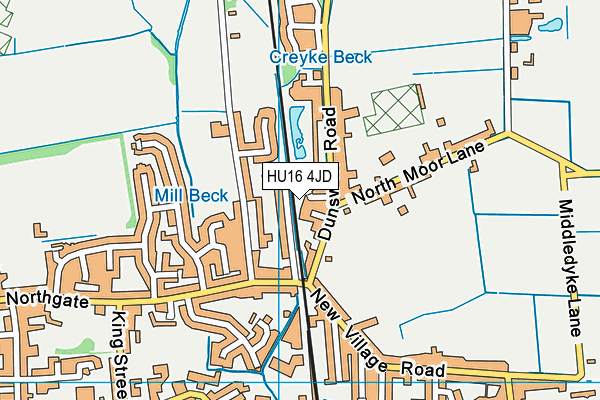 HU16 4JD map - OS VectorMap District (Ordnance Survey)