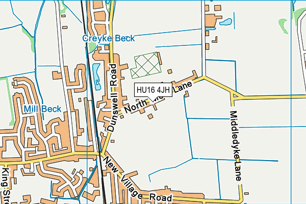 HU16 4JH map - OS VectorMap District (Ordnance Survey)