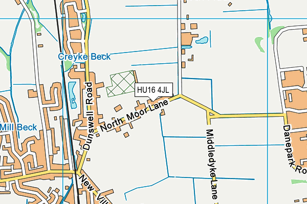HU16 4JL map - OS VectorMap District (Ordnance Survey)