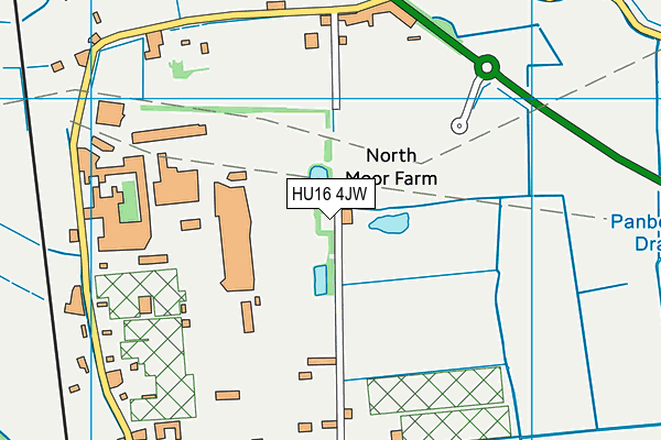 HU16 4JW map - OS VectorMap District (Ordnance Survey)