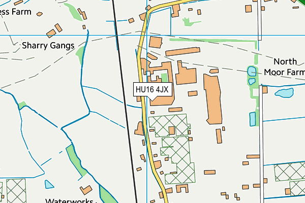HU16 4JX map - OS VectorMap District (Ordnance Survey)