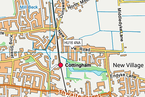 HU16 4NA map - OS VectorMap District (Ordnance Survey)