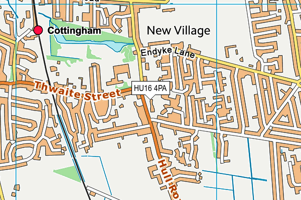 HU16 4PA map - OS VectorMap District (Ordnance Survey)