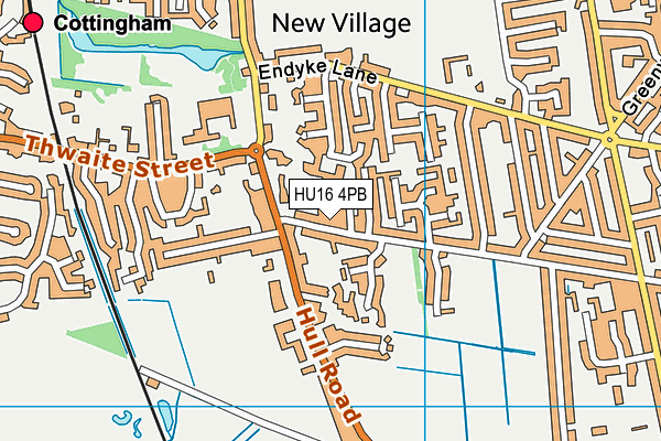 HU16 4PB map - OS VectorMap District (Ordnance Survey)