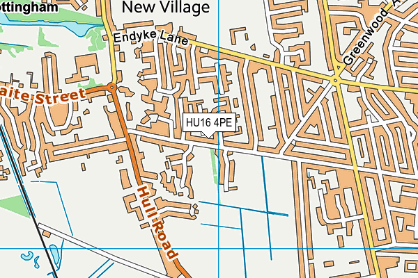 HU16 4PE map - OS VectorMap District (Ordnance Survey)