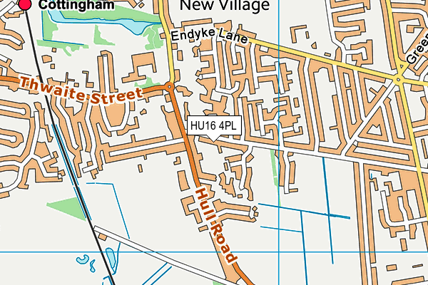 HU16 4PL map - OS VectorMap District (Ordnance Survey)