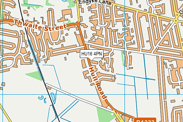 HU16 4PN map - OS VectorMap District (Ordnance Survey)