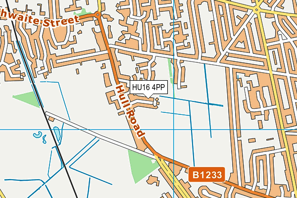 HU16 4PP map - OS VectorMap District (Ordnance Survey)