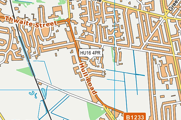 HU16 4PR map - OS VectorMap District (Ordnance Survey)