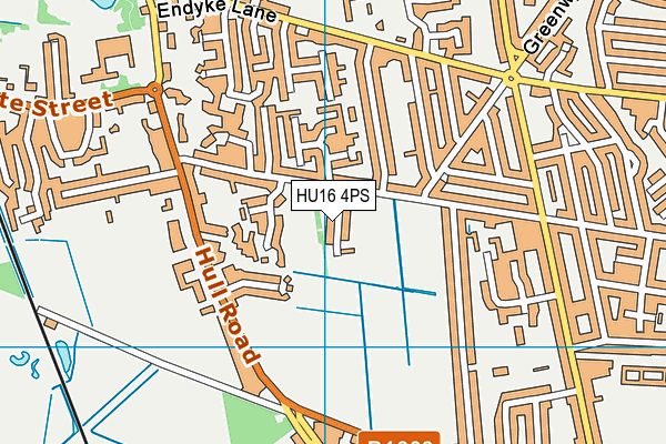 HU16 4PS map - OS VectorMap District (Ordnance Survey)