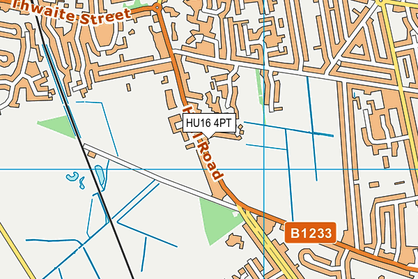 HU16 4PT map - OS VectorMap District (Ordnance Survey)