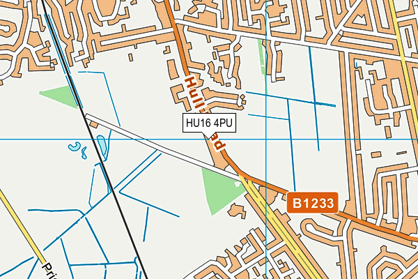 HU16 4PU map - OS VectorMap District (Ordnance Survey)